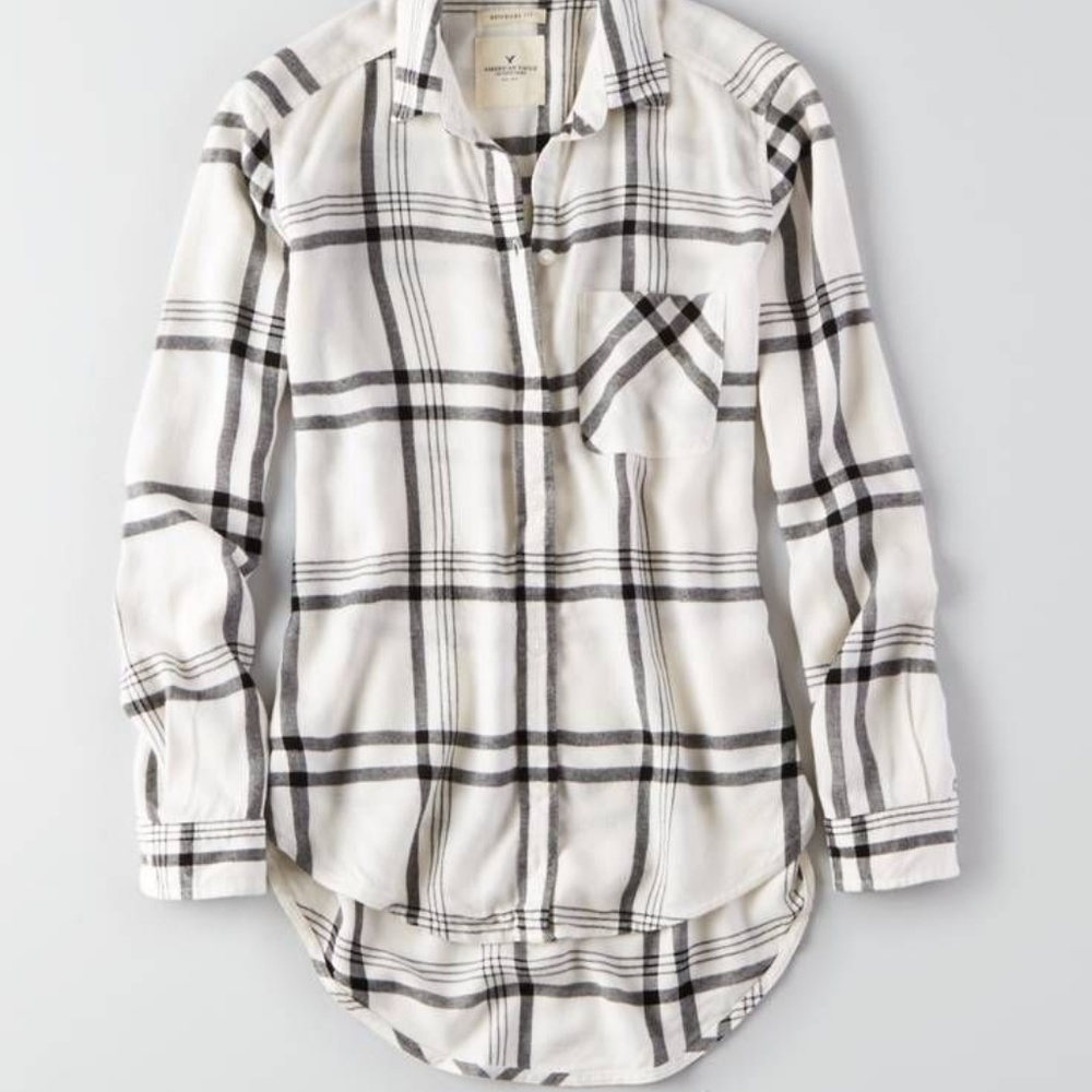 American eagle outfitters flannel boyfriend fit